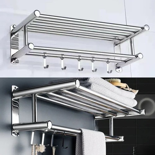 Bathroom towel rack with hooks - towel,