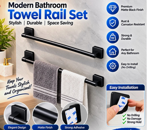 Self adhesive towel rail - towel,