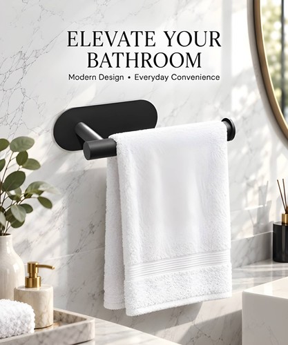 Black towel holder - holder, wall