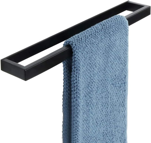 Black towel rail - black, adhesive