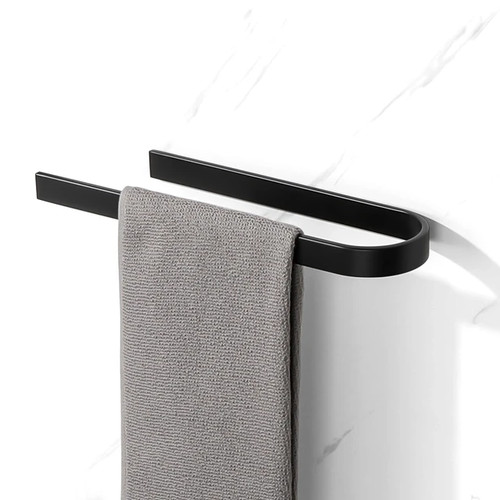 Black towel rail self - black,